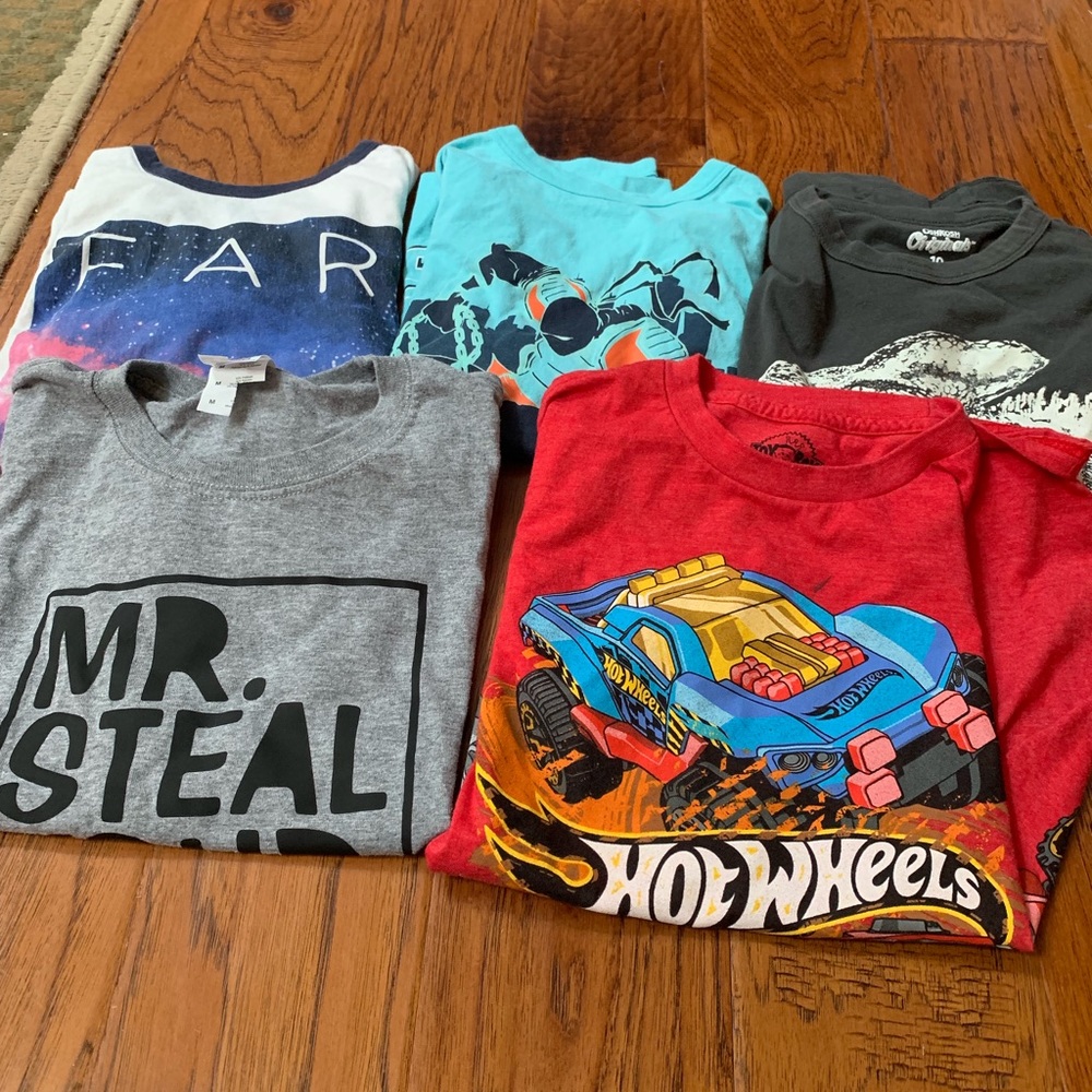 Lot of 5 boys medium tee shirts
